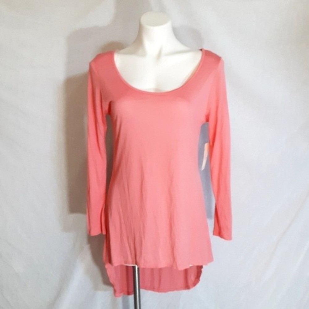 NWT Misia Long Sleeve High Low Tunic Blouse Scoop Neck Casual Everyday Top Small